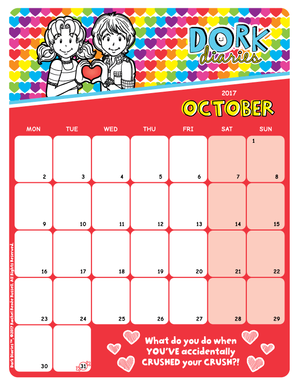 dork diaries-calendar-OCT2017-preview2