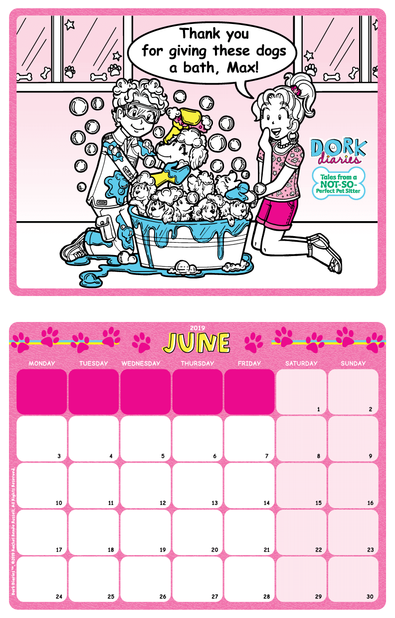 June Calendar Nikki and Max Dork Diaries UK