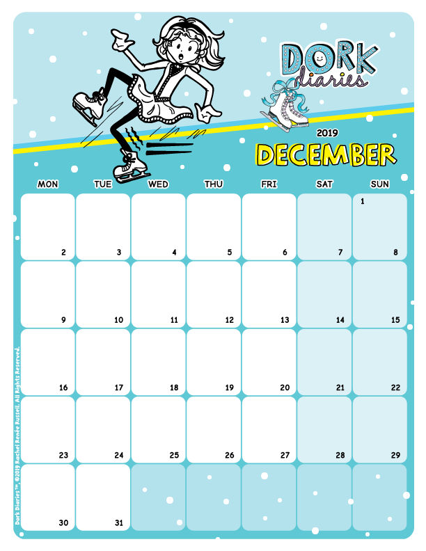 December Calendar Not So Graceful Ice Princess Dork Diaries