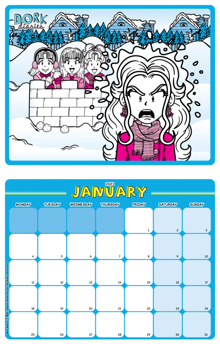 January Calendar Snow Day Dork Diaries UK