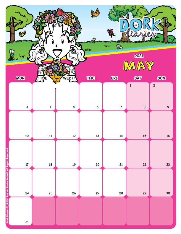 May calendars: May Day Dork Diaries UK