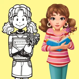 Dork Diaries' Nikki Maxwell - Original line art  to Full Color Art