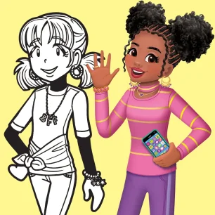 Dork Diaries' Zoeysha Ebony Franklin - Original line art  to Full Color Art