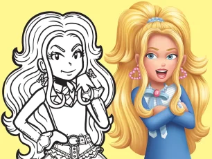 Dork Diaries' MacKenzie Hollister - Original line art to Full Color Art